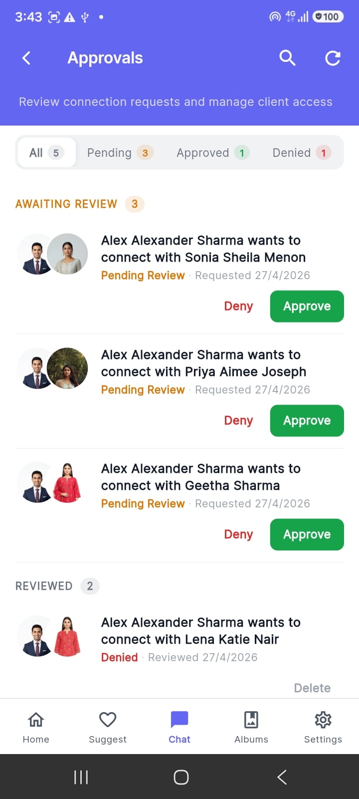 Matchdiary Business App — Chat & Communication