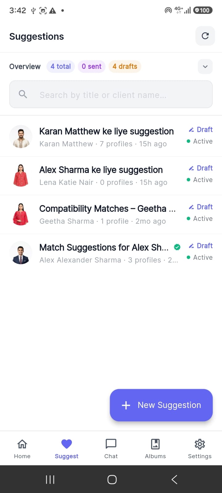Matchdiary Business App — Matchmaking & Suggestions